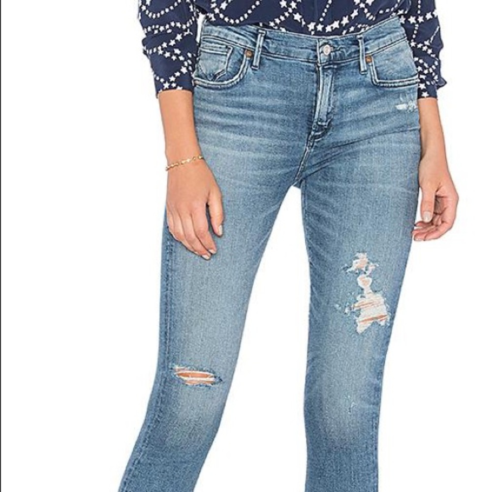 Agolde Sophie Ripped High Waist Crop Jean In Spell - Picture 11 of 13
